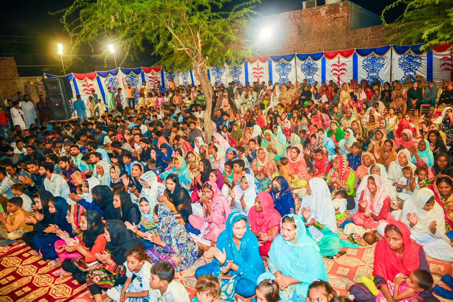Prayer and worship meeting crowd