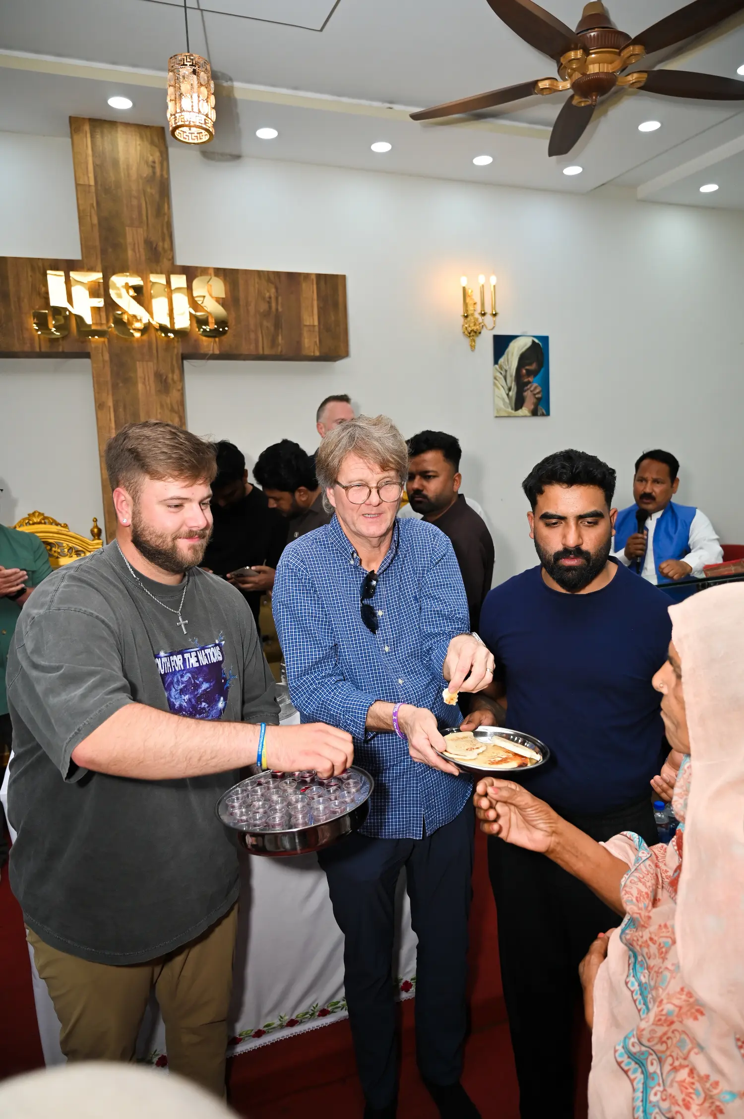 Holy communion sacrament at New Hope Church, Faisalabad