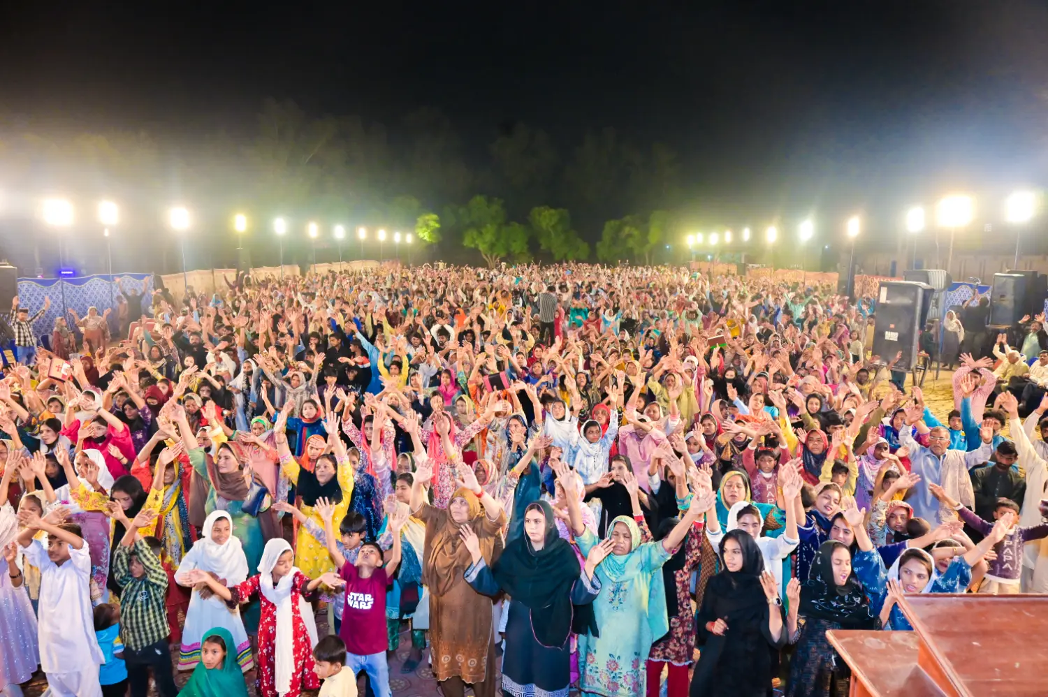 Crusade crowd — replace with your large group photo