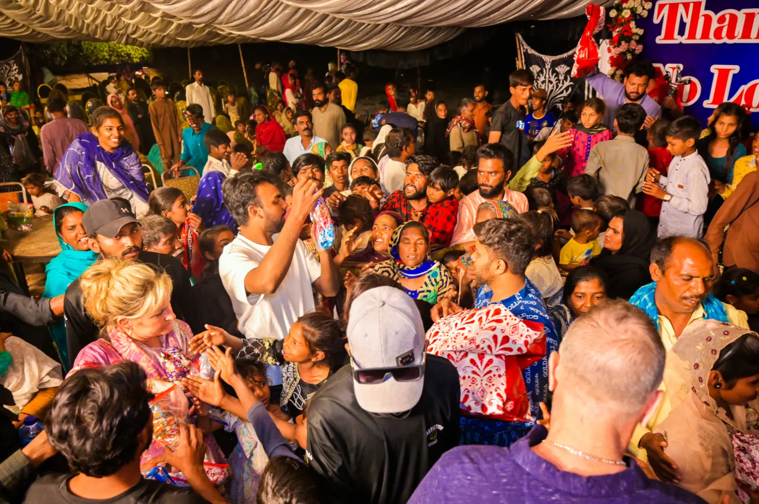 Clothes and gift distribution at the celebration